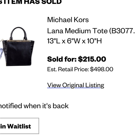 EUC Michael Kors Lana embossed tote, black - Picture 8 of 8